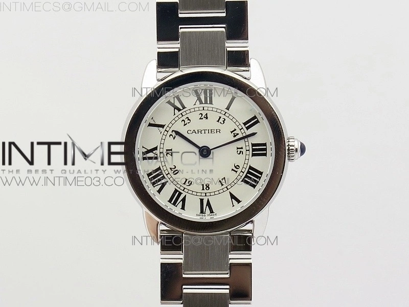 Ronde Solo de Cartier 29.5mm K11 1:1 Best Edition White Dial on SS Bracelet Ronda Quartz